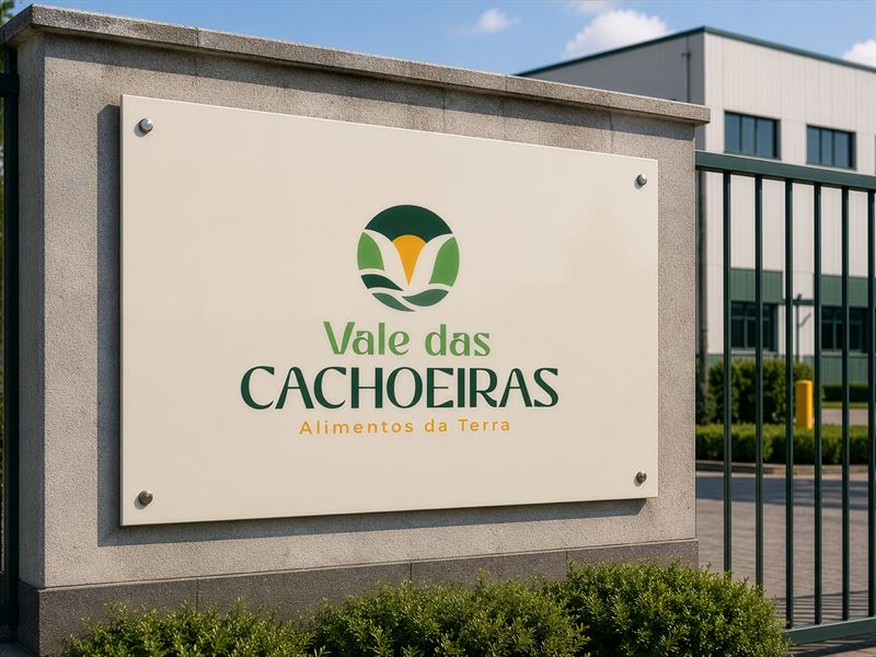 Mockup da Placa da Sede Vale das Cachoeiras